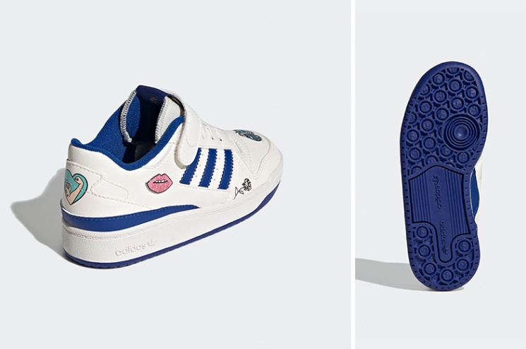 整体是蓝白配色,搭配脚踝处的魔术贴,满满的复古气息adidas forum诞生